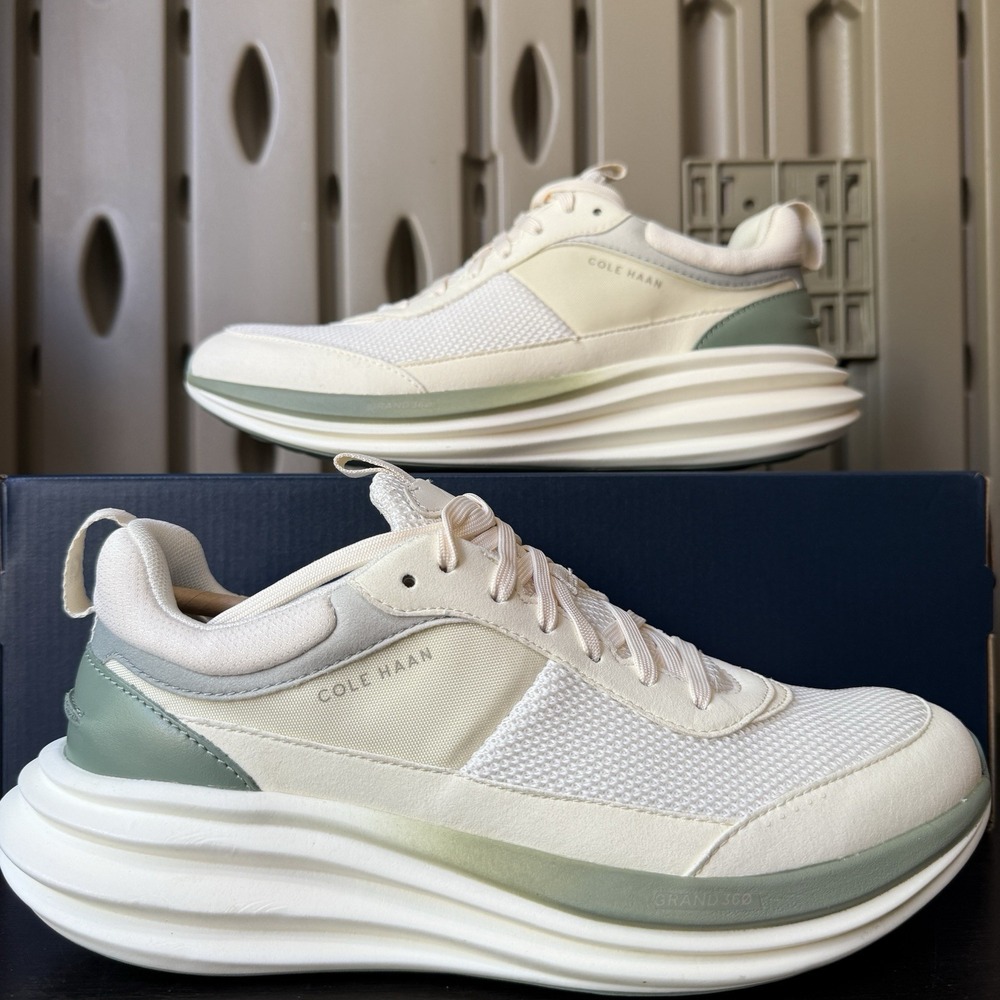 Cole Haan Women's ØriginalGrand Quadstreak Runner White Green Shoes Size 8